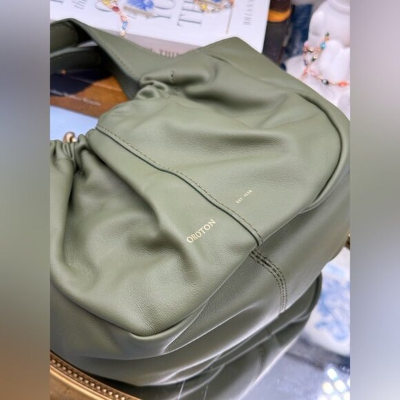 🆕 OROTON 🧿 NWOT Emilia Soft Mini Tote with Crossbody Strap, Khaki Green - Picture 15 of 16